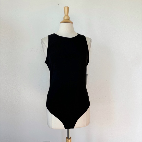 meraki Tops - Solid Black Sleeveless Bodysuit